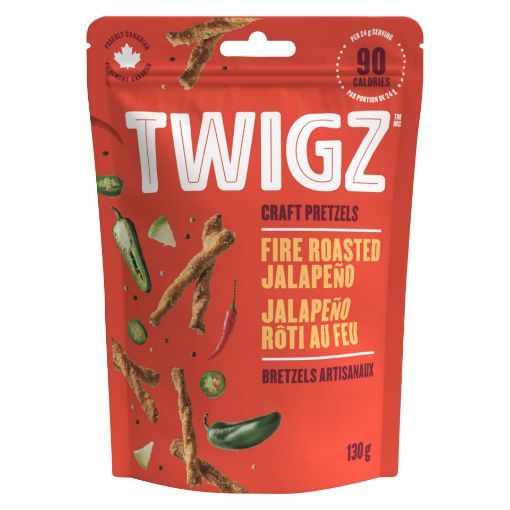 Picture of TWIGZ PRETZELS - FIRE ROASTED JALAPENO 130GR